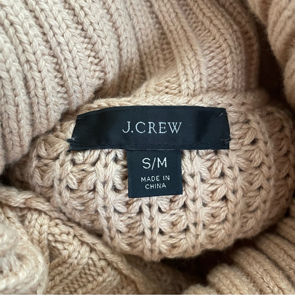 J. Crew Turtleneck cotton poncho in Sandy Beach sweater size S/M - Picture 13 of 16
